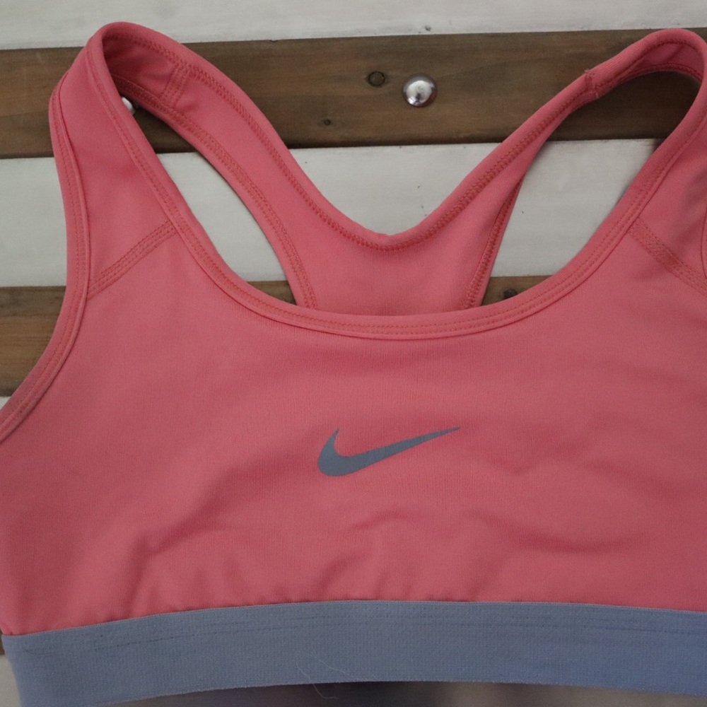Nike Women's Coral and Gray Sports Bra